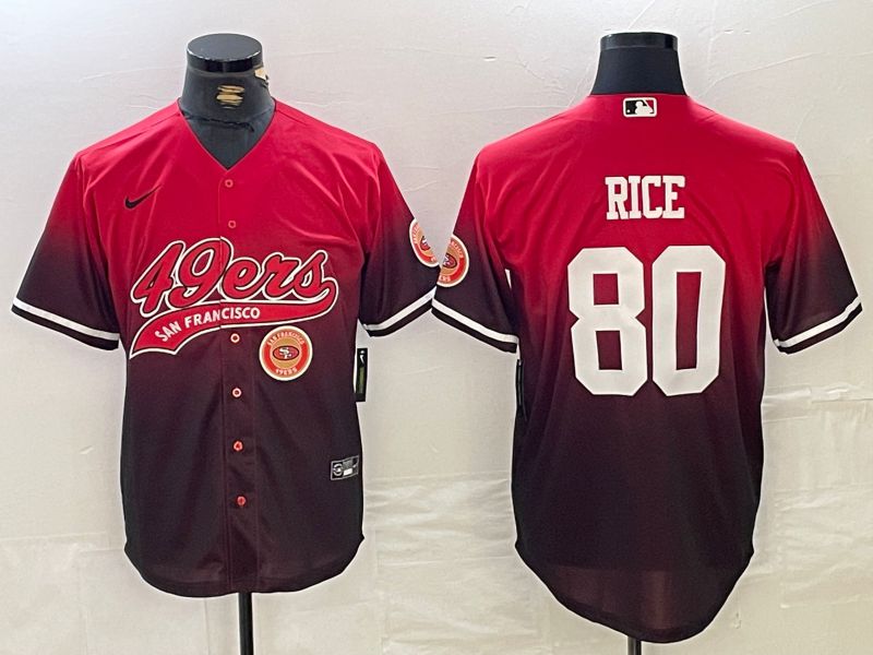 Men San Francisco 49ers 80 Rice Red Joint Name 2024 Nike Limited NFL Jersey style 8